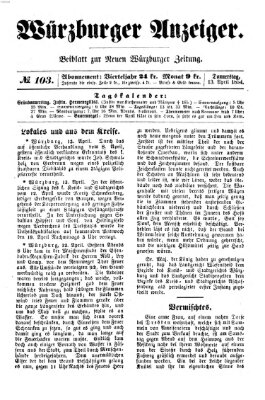 Würzburger Anzeiger (Neue Würzburger Zeitung) Donnerstag 13. April 1854