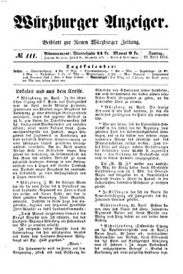 Würzburger Anzeiger (Neue Würzburger Zeitung) Samstag 22. April 1854