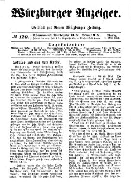 Würzburger Anzeiger (Neue Würzburger Zeitung) Montag 1. Mai 1854