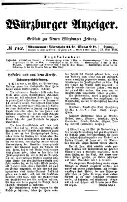 Würzburger Anzeiger (Neue Würzburger Zeitung) Dienstag 23. Mai 1854