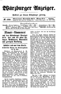 Würzburger Anzeiger (Neue Würzburger Zeitung) Mittwoch 31. Mai 1854