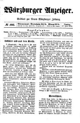 Würzburger Anzeiger (Neue Würzburger Zeitung) Samstag 17. Juni 1854