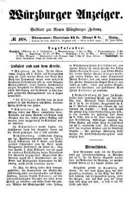 Würzburger Anzeiger (Neue Würzburger Zeitung) Montag 19. Juni 1854