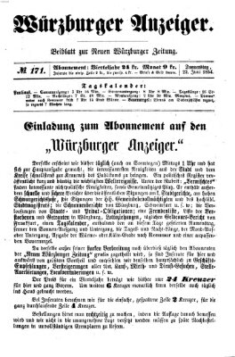 Würzburger Anzeiger (Neue Würzburger Zeitung) Donnerstag 22. Juni 1854