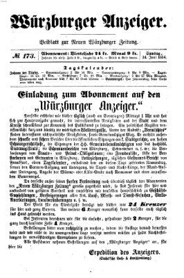 Würzburger Anzeiger (Neue Würzburger Zeitung) Samstag 24. Juni 1854