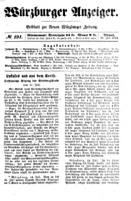 Würzburger Anzeiger (Neue Würzburger Zeitung) Mittwoch 12. Juli 1854