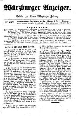 Würzburger Anzeiger (Neue Würzburger Zeitung) Sonntag 16. Juli 1854