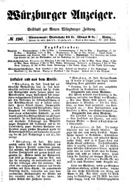 Würzburger Anzeiger (Neue Würzburger Zeitung) Montag 17. Juli 1854