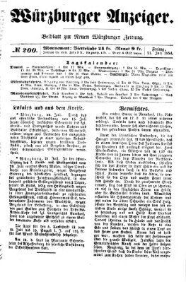 Würzburger Anzeiger (Neue Würzburger Zeitung) Freitag 21. Juli 1854