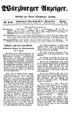 Würzburger Anzeiger (Neue Würzburger Zeitung) Mittwoch 2. August 1854