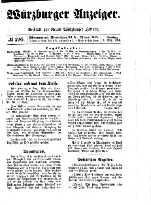 Würzburger Anzeiger (Neue Würzburger Zeitung) Sonntag 6. August 1854