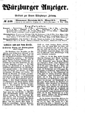 Würzburger Anzeiger (Neue Würzburger Zeitung) Mittwoch 9. August 1854