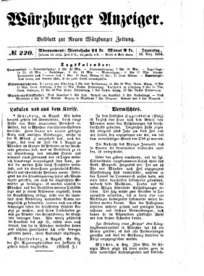 Würzburger Anzeiger (Neue Würzburger Zeitung) Donnerstag 10. August 1854