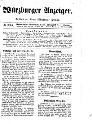 Würzburger Anzeiger (Neue Würzburger Zeitung) Sonntag 13. August 1854