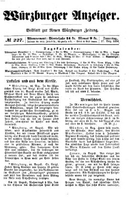 Würzburger Anzeiger (Neue Würzburger Zeitung) Donnerstag 17. August 1854