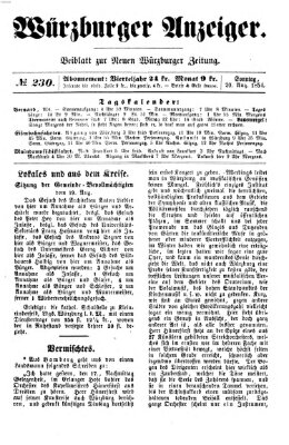 Würzburger Anzeiger (Neue Würzburger Zeitung) Sonntag 20. August 1854