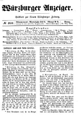 Würzburger Anzeiger (Neue Würzburger Zeitung) Montag 21. August 1854