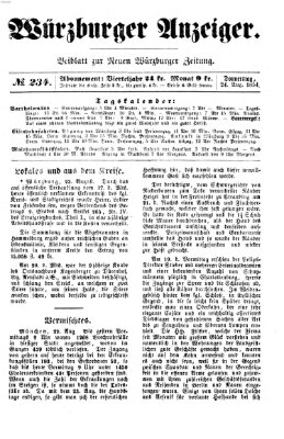 Würzburger Anzeiger (Neue Würzburger Zeitung) Donnerstag 24. August 1854