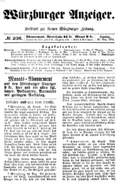 Würzburger Anzeiger (Neue Würzburger Zeitung) Samstag 26. August 1854