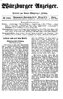 Würzburger Anzeiger (Neue Würzburger Zeitung) Montag 4. September 1854