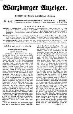 Würzburger Anzeiger (Neue Würzburger Zeitung) Mittwoch 6. September 1854