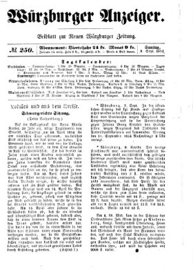 Würzburger Anzeiger (Neue Würzburger Zeitung) Samstag 9. September 1854