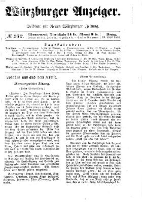 Würzburger Anzeiger (Neue Würzburger Zeitung) Montag 11. September 1854