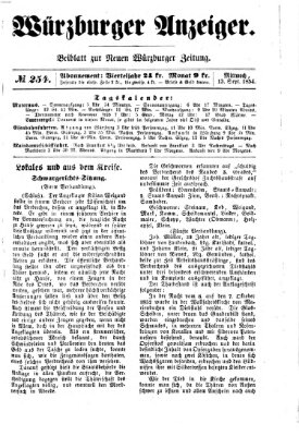 Würzburger Anzeiger (Neue Würzburger Zeitung) Mittwoch 13. September 1854