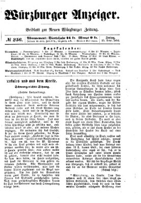 Würzburger Anzeiger (Neue Würzburger Zeitung) Freitag 15. September 1854