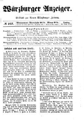 Würzburger Anzeiger (Neue Würzburger Zeitung) Samstag 16. September 1854
