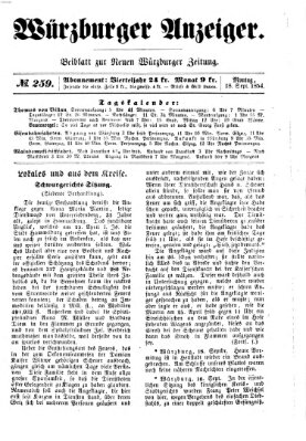 Würzburger Anzeiger (Neue Würzburger Zeitung) Montag 18. September 1854