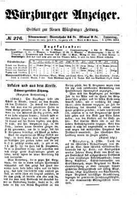 Würzburger Anzeiger (Neue Würzburger Zeitung) Donnerstag 5. Oktober 1854