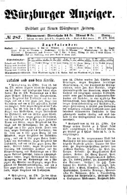 Würzburger Anzeiger (Neue Würzburger Zeitung) Montag 16. Oktober 1854