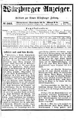 Würzburger Anzeiger (Neue Würzburger Zeitung) Freitag 3. November 1854