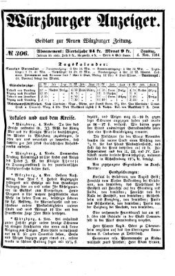 Würzburger Anzeiger (Neue Würzburger Zeitung) Samstag 4. November 1854