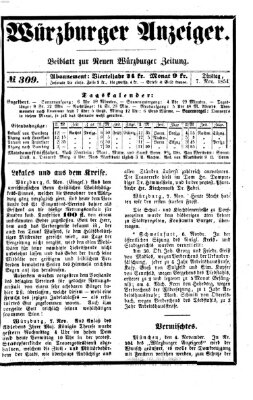 Würzburger Anzeiger (Neue Würzburger Zeitung) Dienstag 7. November 1854