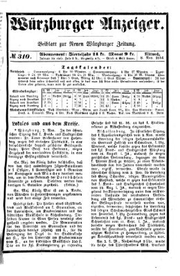 Würzburger Anzeiger (Neue Würzburger Zeitung) Mittwoch 8. November 1854