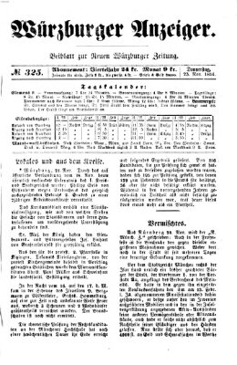 Würzburger Anzeiger (Neue Würzburger Zeitung) Donnerstag 23. November 1854