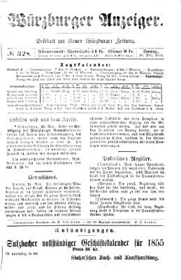 Würzburger Anzeiger (Neue Würzburger Zeitung) Sonntag 26. November 1854