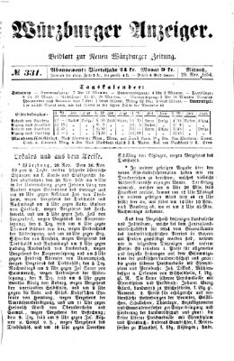 Würzburger Anzeiger (Neue Würzburger Zeitung) Mittwoch 29. November 1854