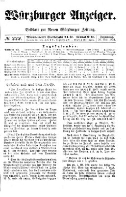 Würzburger Anzeiger (Neue Würzburger Zeitung) Donnerstag 30. November 1854