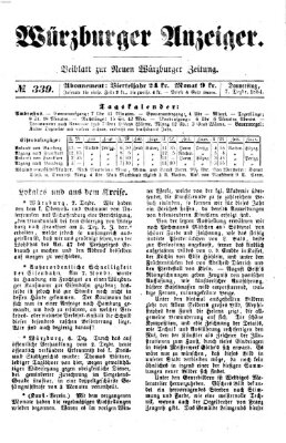 Würzburger Anzeiger (Neue Würzburger Zeitung) Donnerstag 7. Dezember 1854