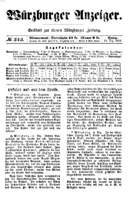 Würzburger Anzeiger (Neue Würzburger Zeitung) Montag 11. Dezember 1854