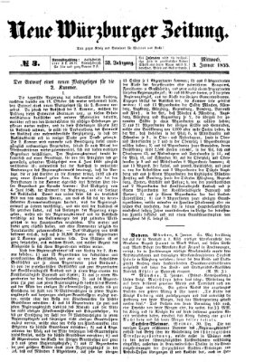 Neue Würzburger Zeitung Mittwoch 3. Januar 1855