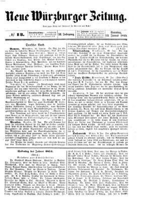 Neue Würzburger Zeitung Samstag 13. Januar 1855