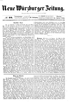 Neue Würzburger Zeitung Dienstag 16. Januar 1855