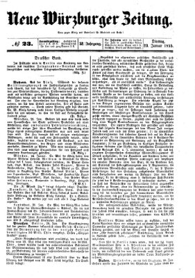 Neue Würzburger Zeitung Dienstag 23. Januar 1855