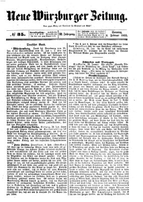 Neue Würzburger Zeitung Sonntag 4. Februar 1855