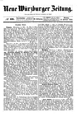 Neue Würzburger Zeitung Montag 12. Februar 1855