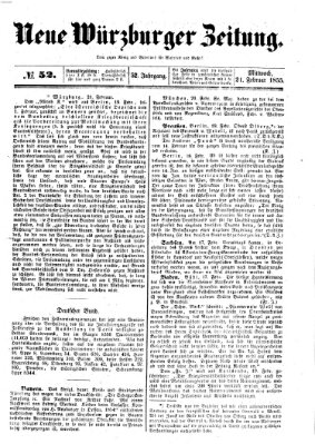 Neue Würzburger Zeitung Mittwoch 21. Februar 1855